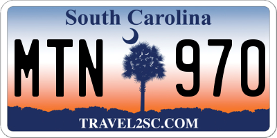 SC license plate MTN970