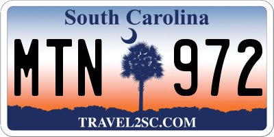 SC license plate MTN972