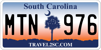 SC license plate MTN976