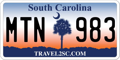 SC license plate MTN983