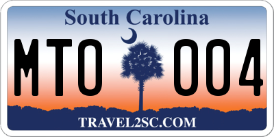 SC license plate MTO004