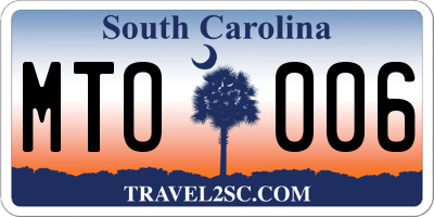 SC license plate MTO006