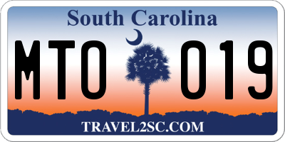 SC license plate MTO019