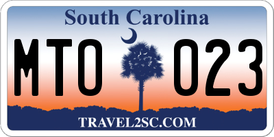 SC license plate MTO023