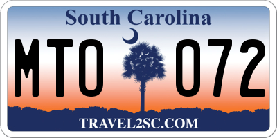 SC license plate MTO072
