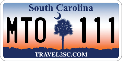 SC license plate MTO111