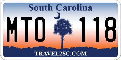 SC license plate MTO118