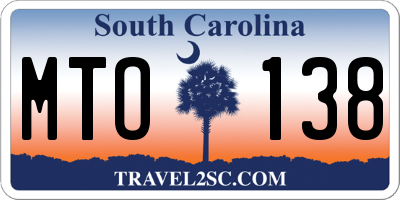 SC license plate MTO138
