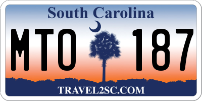 SC license plate MTO187