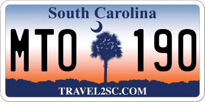 SC license plate MTO190