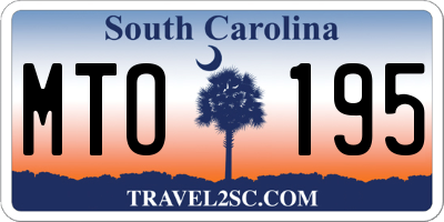 SC license plate MTO195