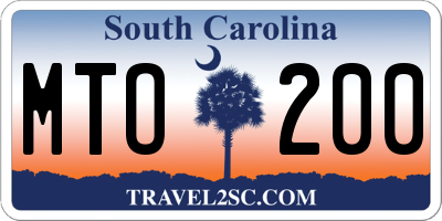 SC license plate MTO200