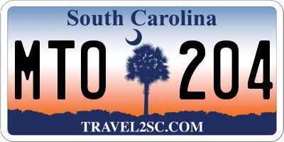 SC license plate MTO204