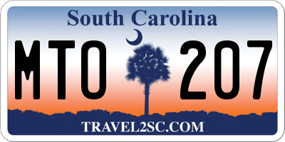 SC license plate MTO207