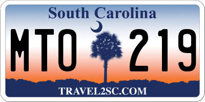 SC license plate MTO219