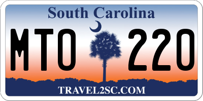 SC license plate MTO220