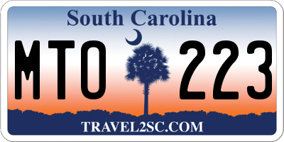 SC license plate MTO223