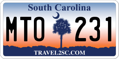 SC license plate MTO231