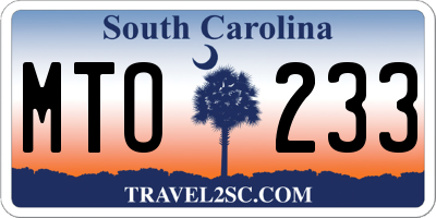 SC license plate MTO233