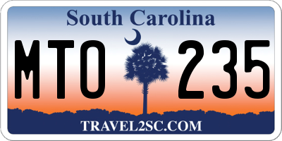 SC license plate MTO235