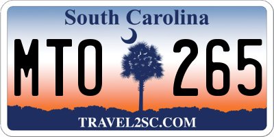 SC license plate MTO265