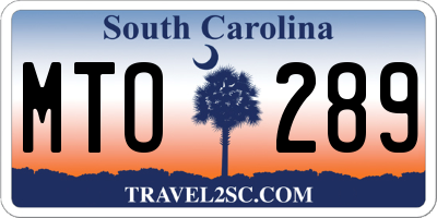 SC license plate MTO289