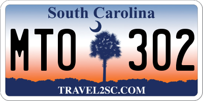 SC license plate MTO302