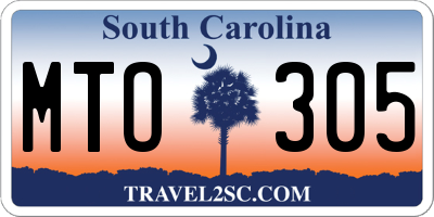SC license plate MTO305
