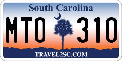 SC license plate MTO310