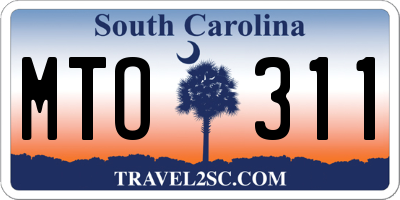 SC license plate MTO311