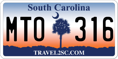 SC license plate MTO316