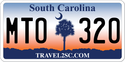SC license plate MTO320