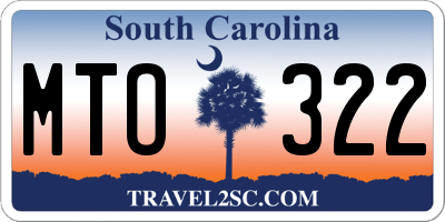 SC license plate MTO322