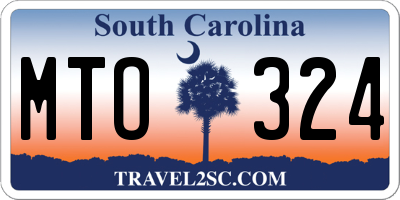 SC license plate MTO324
