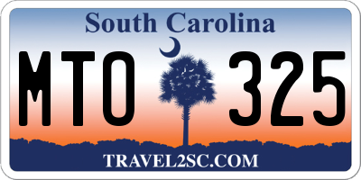 SC license plate MTO325
