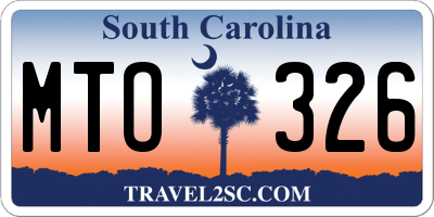 SC license plate MTO326