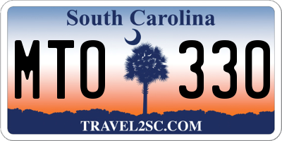 SC license plate MTO330