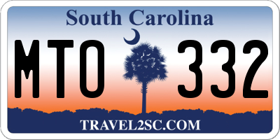 SC license plate MTO332