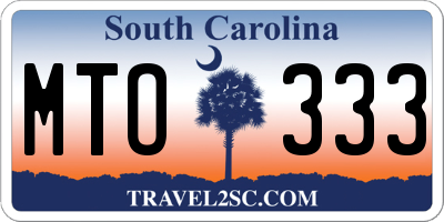 SC license plate MTO333