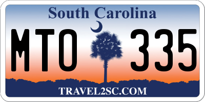 SC license plate MTO335