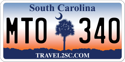 SC license plate MTO340