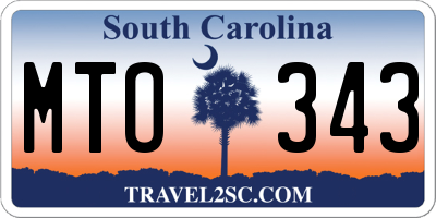 SC license plate MTO343