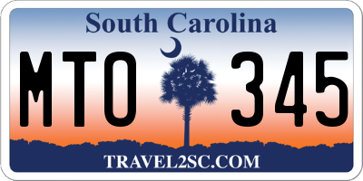 SC license plate MTO345
