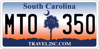 SC license plate MTO350