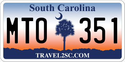 SC license plate MTO351