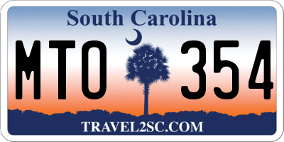 SC license plate MTO354