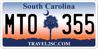 SC license plate MTO355