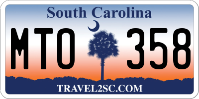 SC license plate MTO358