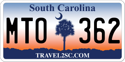 SC license plate MTO362