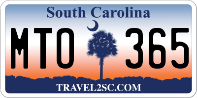 SC license plate MTO365